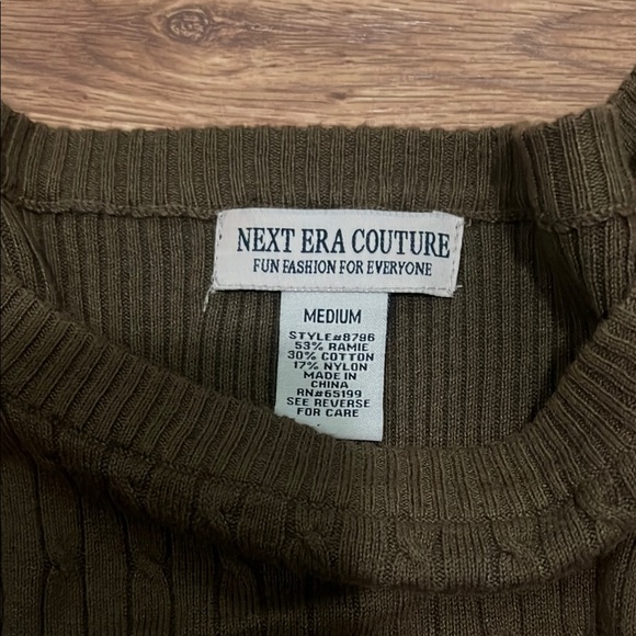 Brown Ribbed Off-Shoulder Top - Picture 2 of 6